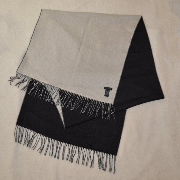 Rag & Bone 100% Merino Wool black & white scarf - Picture 1 of 9